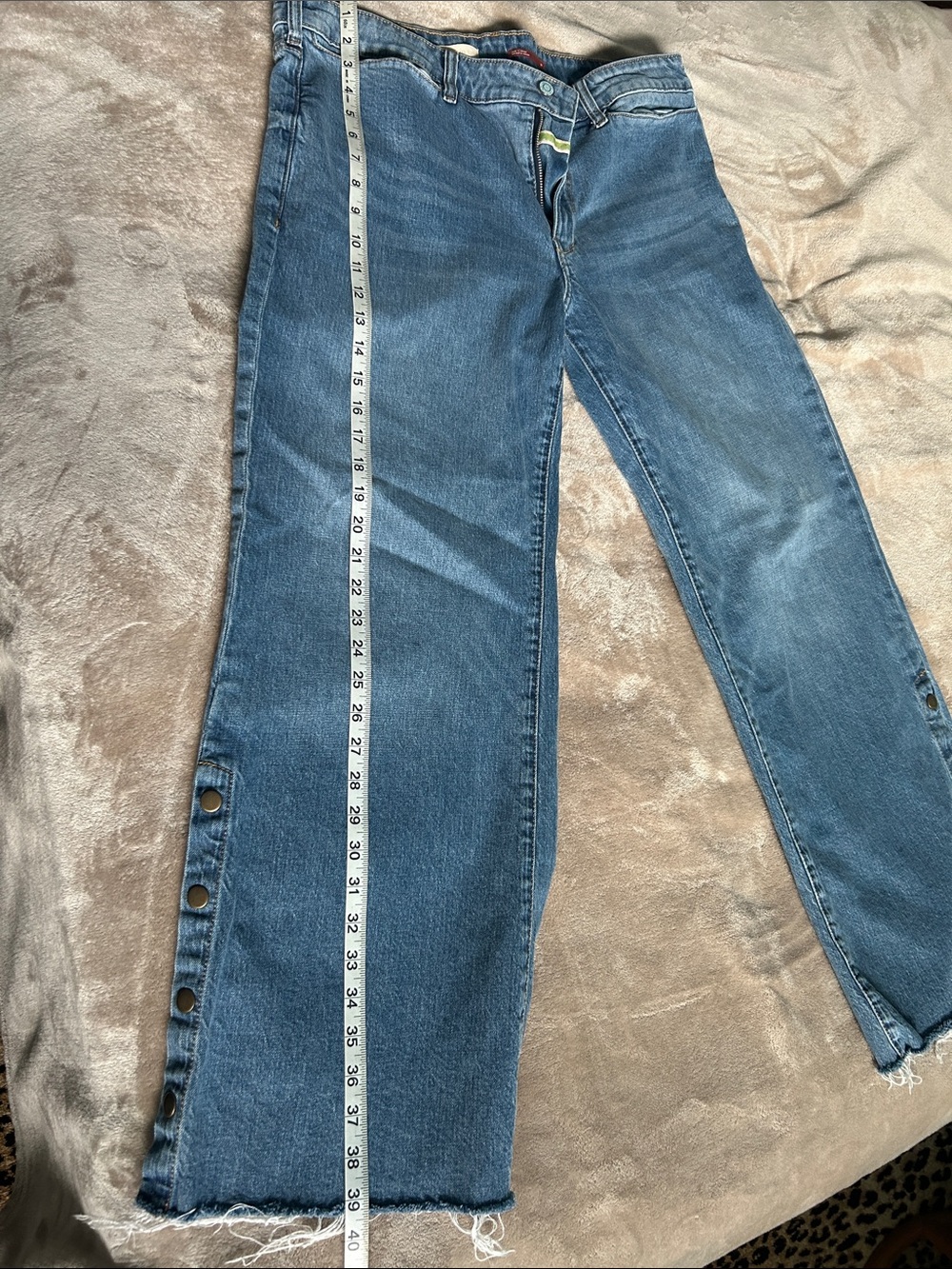 Pilcro Wide-Leg Flare Jeans in Medium Blue - Picture 13 of 13